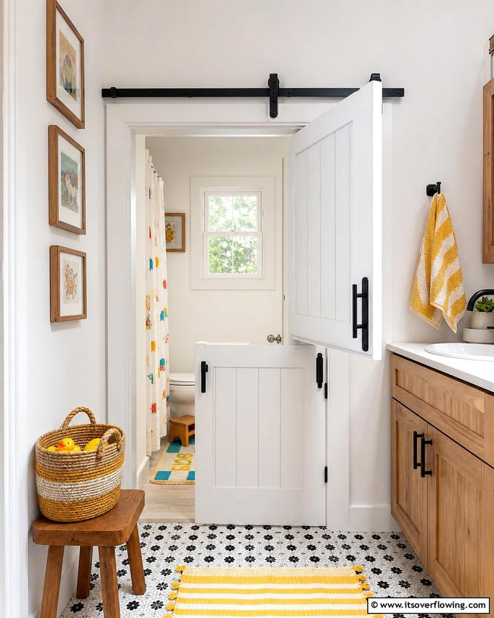 Half Barn Door Dutch Style - 20 Bathroom Barn Door Ideas for Space Saving