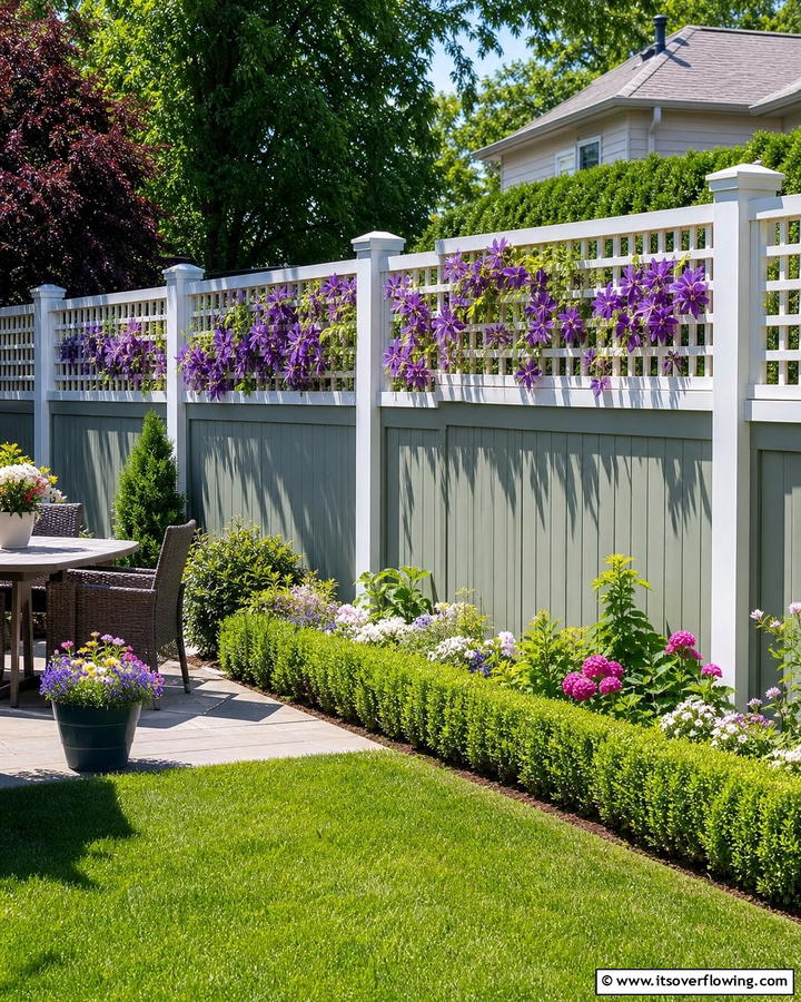Half Lattice Fence with Solid Base - 20 Lattice Fence Ideas for a Stylish and Functional Garden