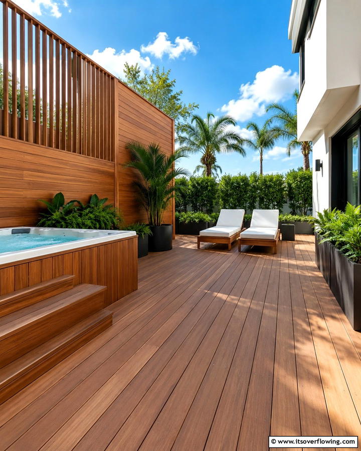 Half Slatted Wall Design - 30 Partially Covered Deck Ideas for Flexible Outdoor Living