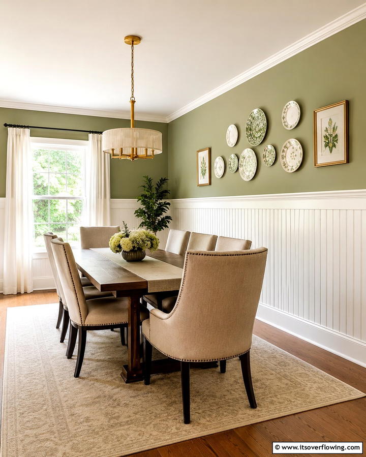 Half and Half Paneling - 25 Dining Room Wall Paneling Ideas for Elegance
