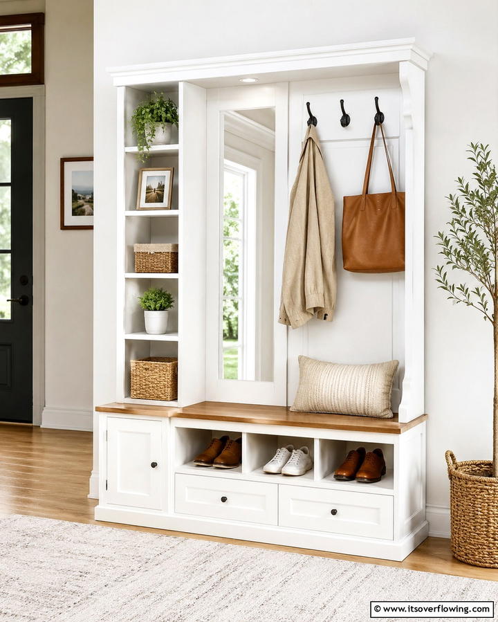 Hall Trees for All in One Storage - 25 Entryway Storage Ideas for Organized Homes