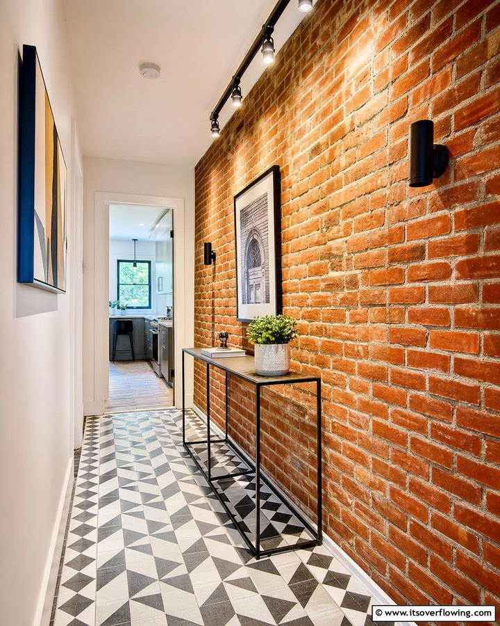 Hallway Focal Point - 25 Brick Accent Wall Ideas for a Stylish Home Feature