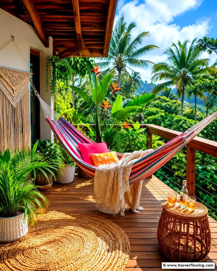 Hammock for Ultimate Relaxation - 25 Balcony Deck Ideas- Transform Your Outdoor Space