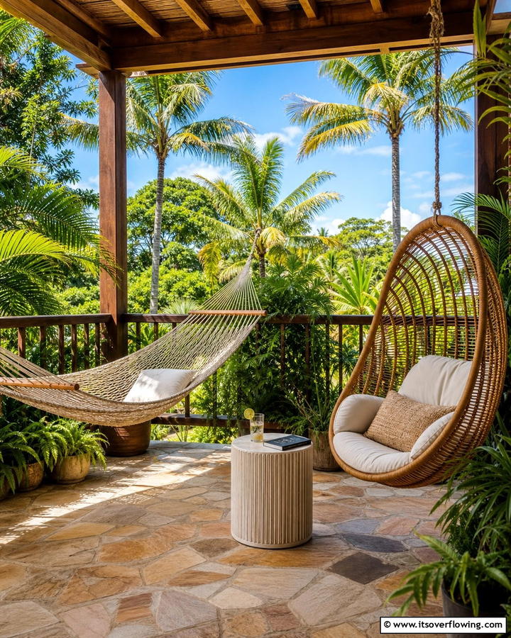 Hammock or Hanging Chair - 20 Lanai Porch Ideas- Tropical Outdoor Living