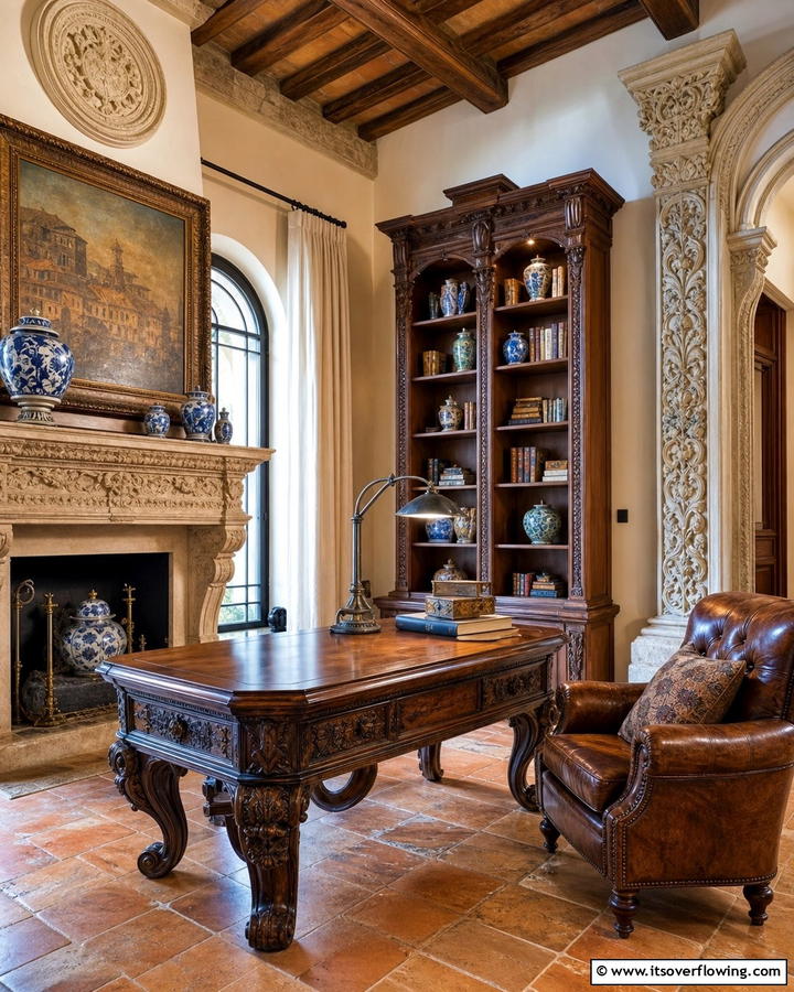 Hand Carved Decorative Elements - 30 Tuscan Interior Design Ideas for Earthy Mediterranean Style