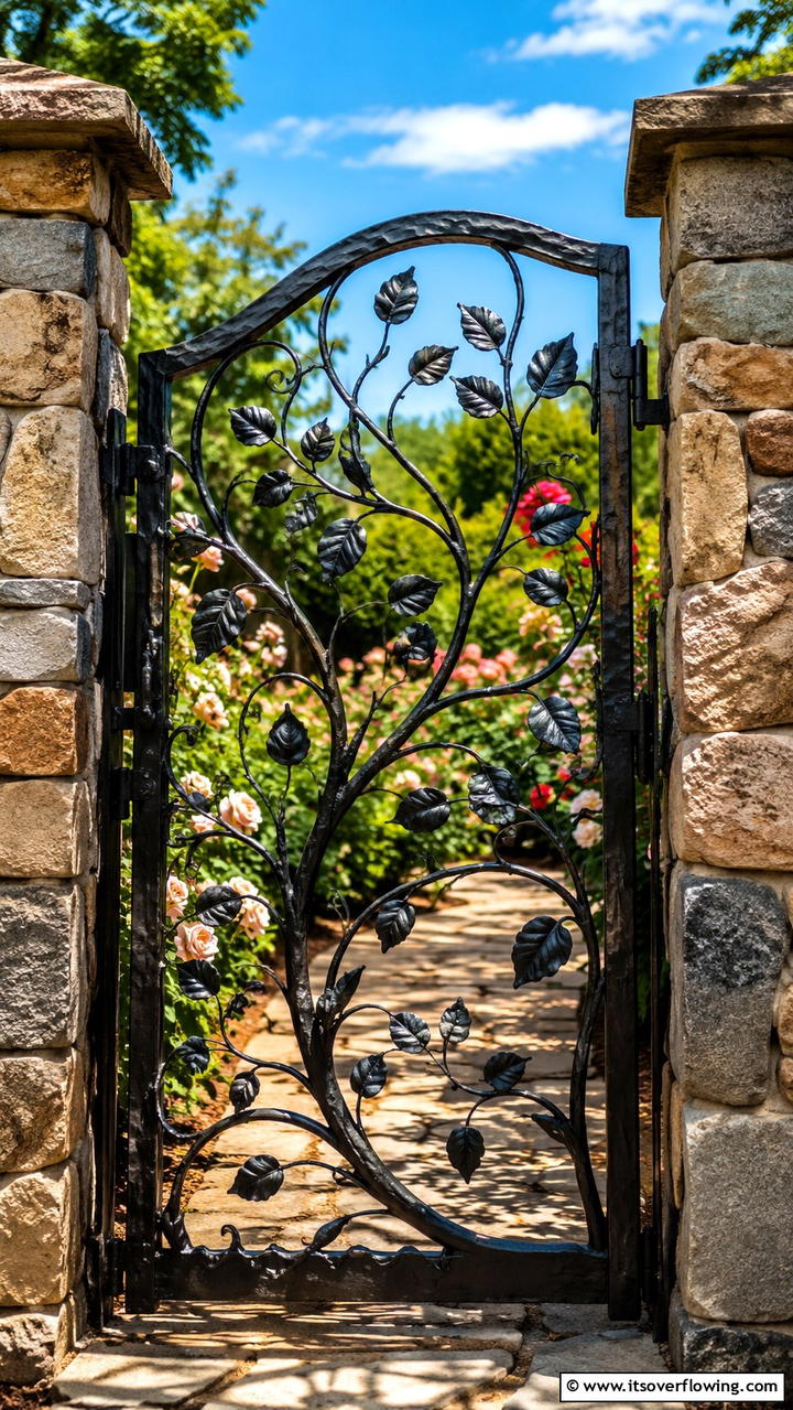 Hand Forged Iron Craftsmanship - 30 Garden Gate Ideas- Charming Entrances & DIY Projects