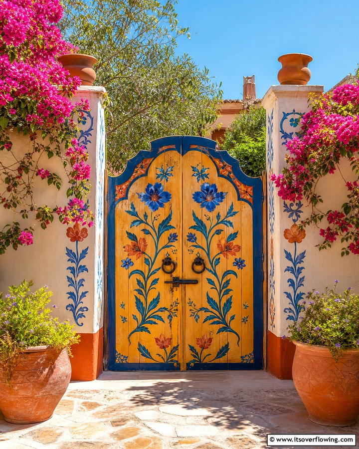 Hand Painted Artistic Entry - 30 Garden Gate Ideas- Charming Entrances & DIY Projects