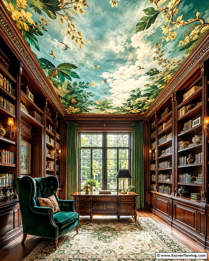 Hand Painted Ceiling Murals - 30 Accent Ceiling Ideas to Elevate Your Space