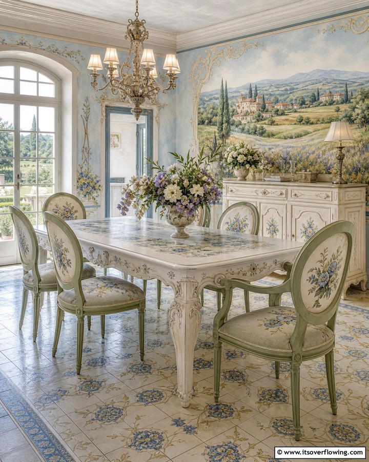 Hand Painted Finishes - 21 French Country Dining Room Ideas for Elegance