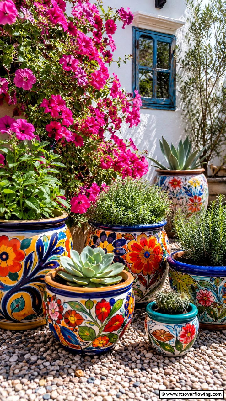 Hand Painted Garden Pots - 30 Garden Art Ideas to Personalize Your Outdoor Space