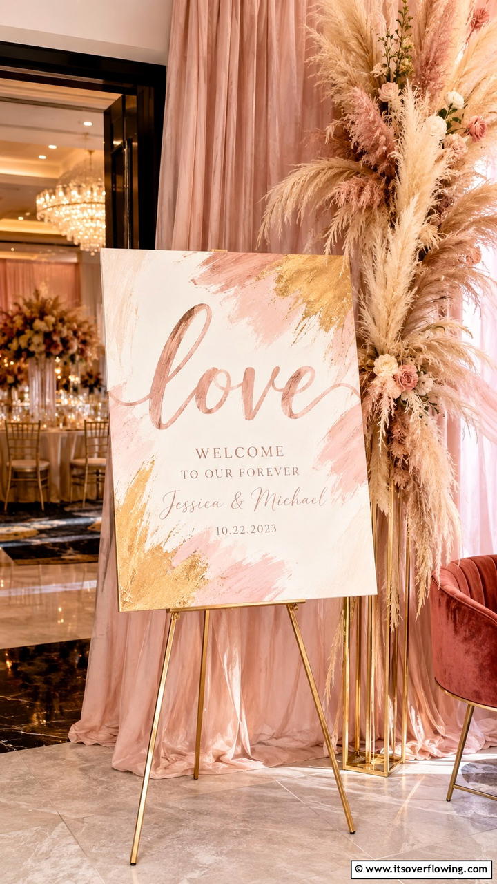 Hand Painted Love Script - 21 Wedding Welcome Sign Ideas to Greet Guests in Style