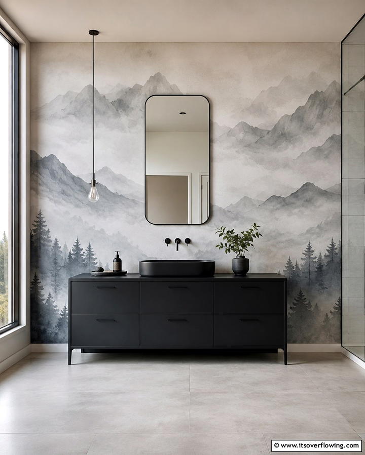 Hand Painted Murals - 30 Bathroom Art Ideas to Elevate Your Walls with Personality
