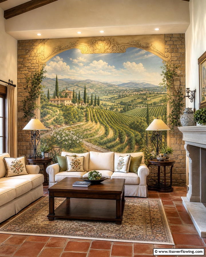 Hand Painted Murals - 30 Tuscan Interior Design Ideas for Earthy Mediterranean Style