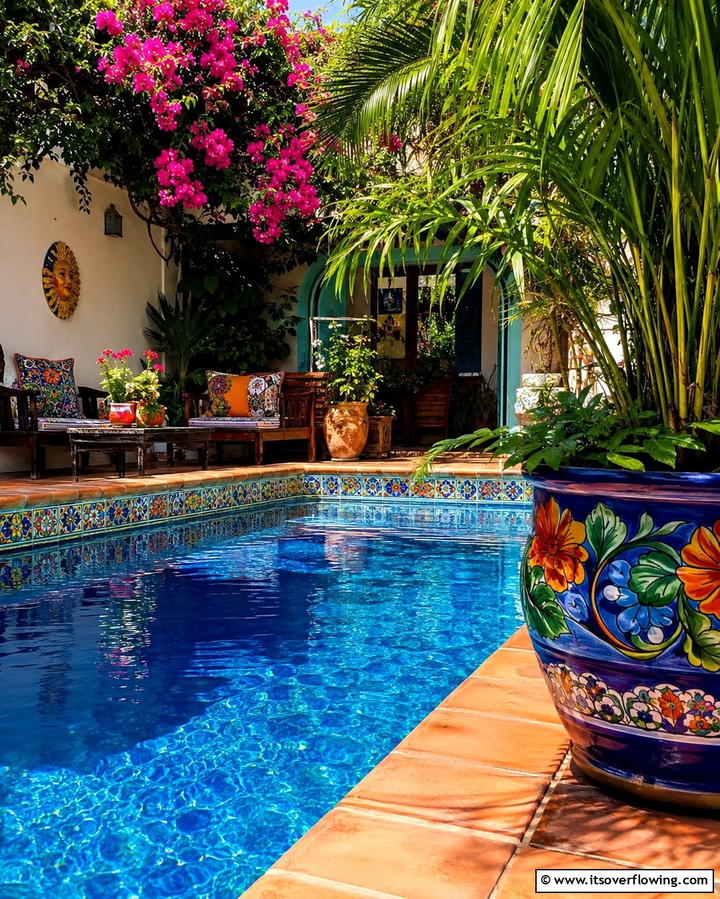 Hand Painted Tiles - 20 Waterline Pool Tile Ideas for a Stunning Backyard Oasis