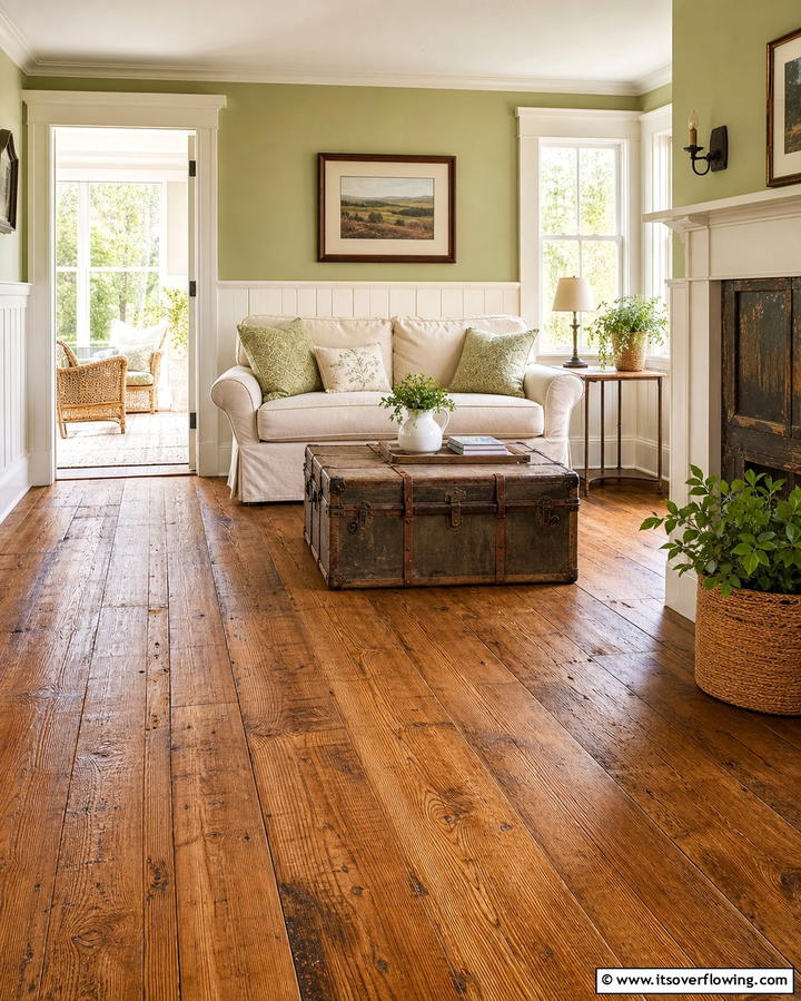 Hand Scraped Wood Floors - 25 Living Room Wood Floor Ideas for a Warm Ambiance