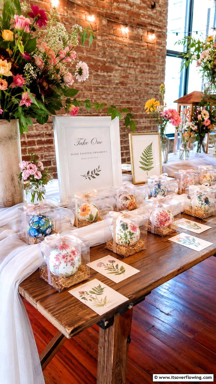 Hand painted Ornaments - 21 Thoughtful Wedding Favors Ideas Your Guests Will Love
