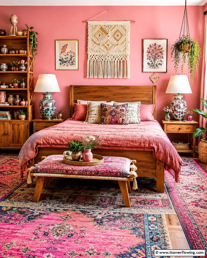 Handcrafted Accessories and Unique Finds - 30 Pink Boho Bedroom Ideas for a Chic and Cozy Retreat