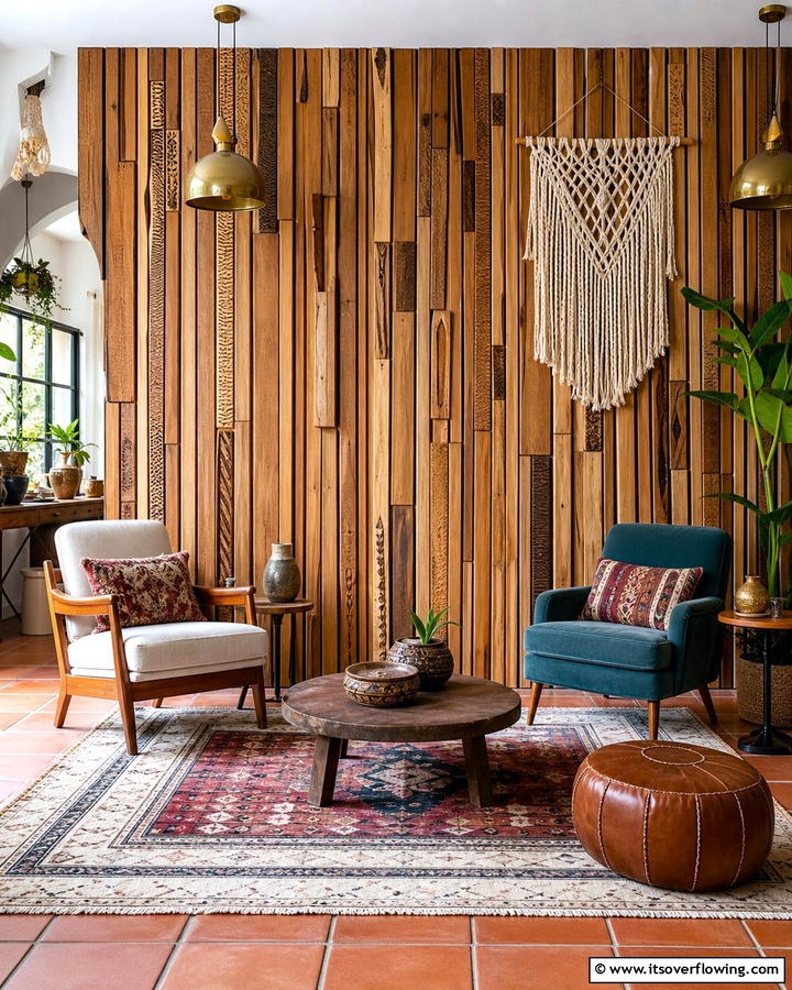 Handcrafted Artisan Appeal - 21 Wood Slat Accent Wall Ideas to Elevate Your Interior Design
