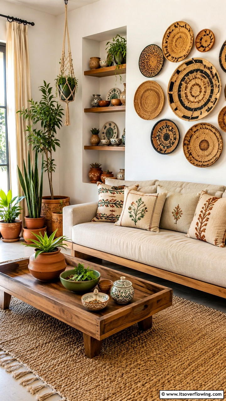 Handcrafted Artisan Decor - 30 Boho Chic Living Room Ideas for a Cozy and Eclectic Vibe