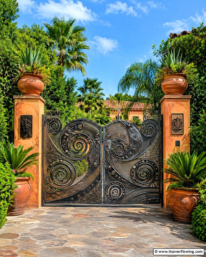 Handcrafted Artisan Gate - 30 Stylish Driveway Gate Ideas for Curb Appeal