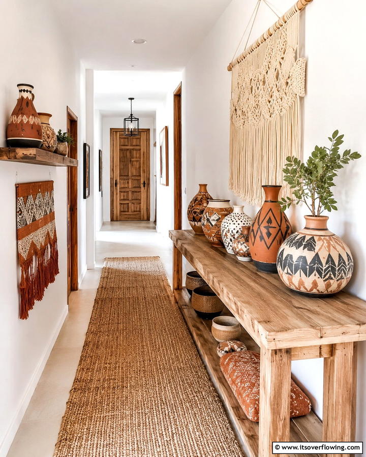 Handcrafted Artisan Pieces - 30 Hallway Decor Ideas to Maximize Narrow Spaces