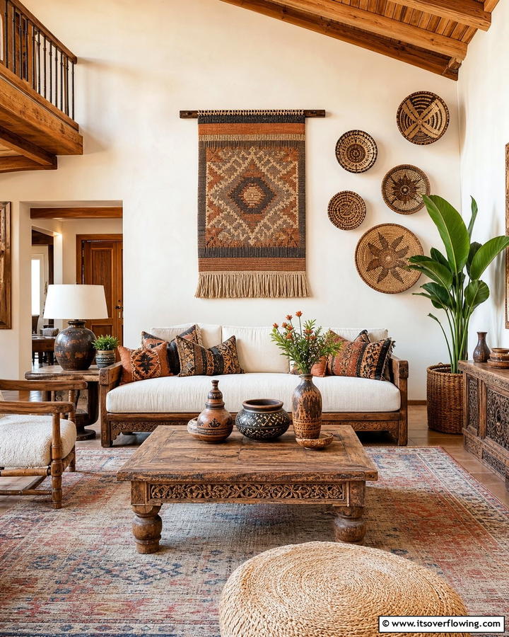 Handcrafted Artisan Pieces - 30 Western Living Room Ideas for Cozy Rustic Ambiance