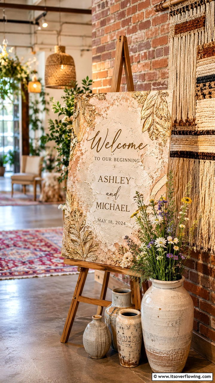 Handcrafted Artisan Touch - 21 Wedding Welcome Sign Ideas to Greet Guests in Style
