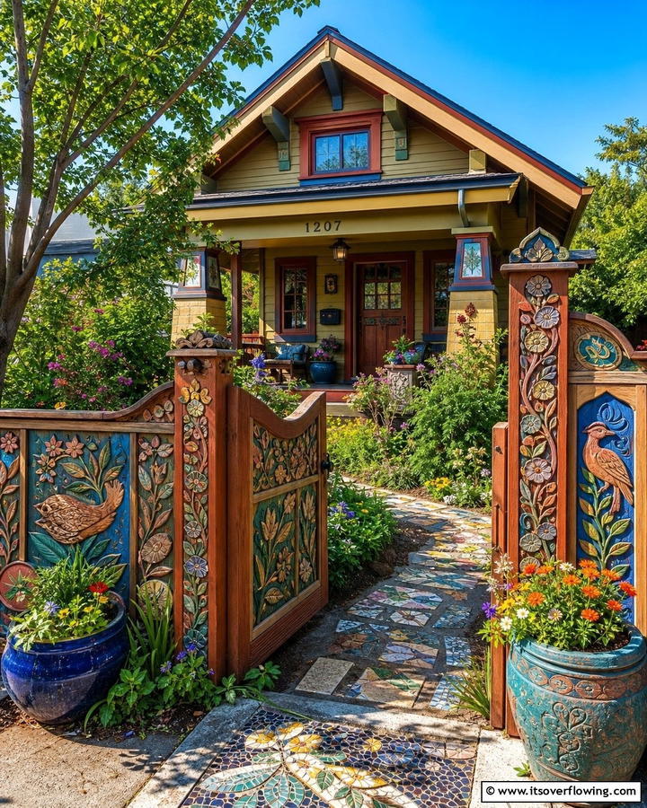 Handcrafted Artisanal Fence - 21 Front Yard Fence Ideas to Enhance Privacy and Style