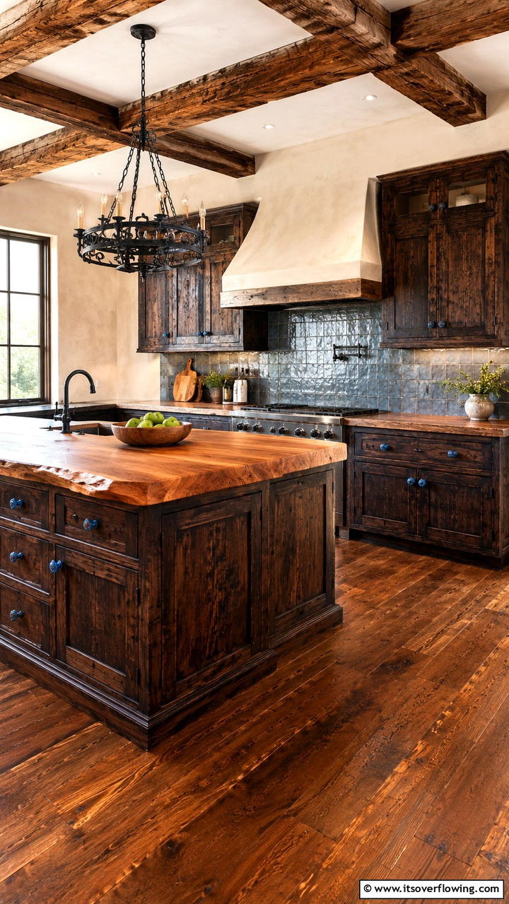 Handcrafted Finishes - 30 Dark Wood Kitchen Cabinet Designs for Classic Style