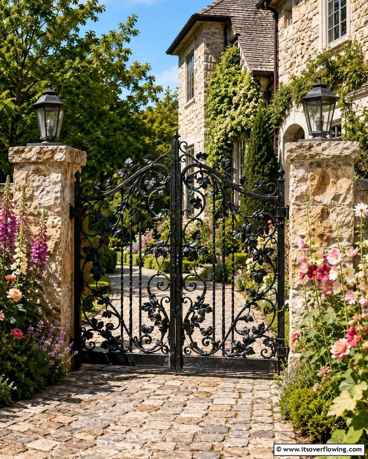 Handcrafted Ironwork Gate - 30 Inviting Front Gate Designs for Home Entrances