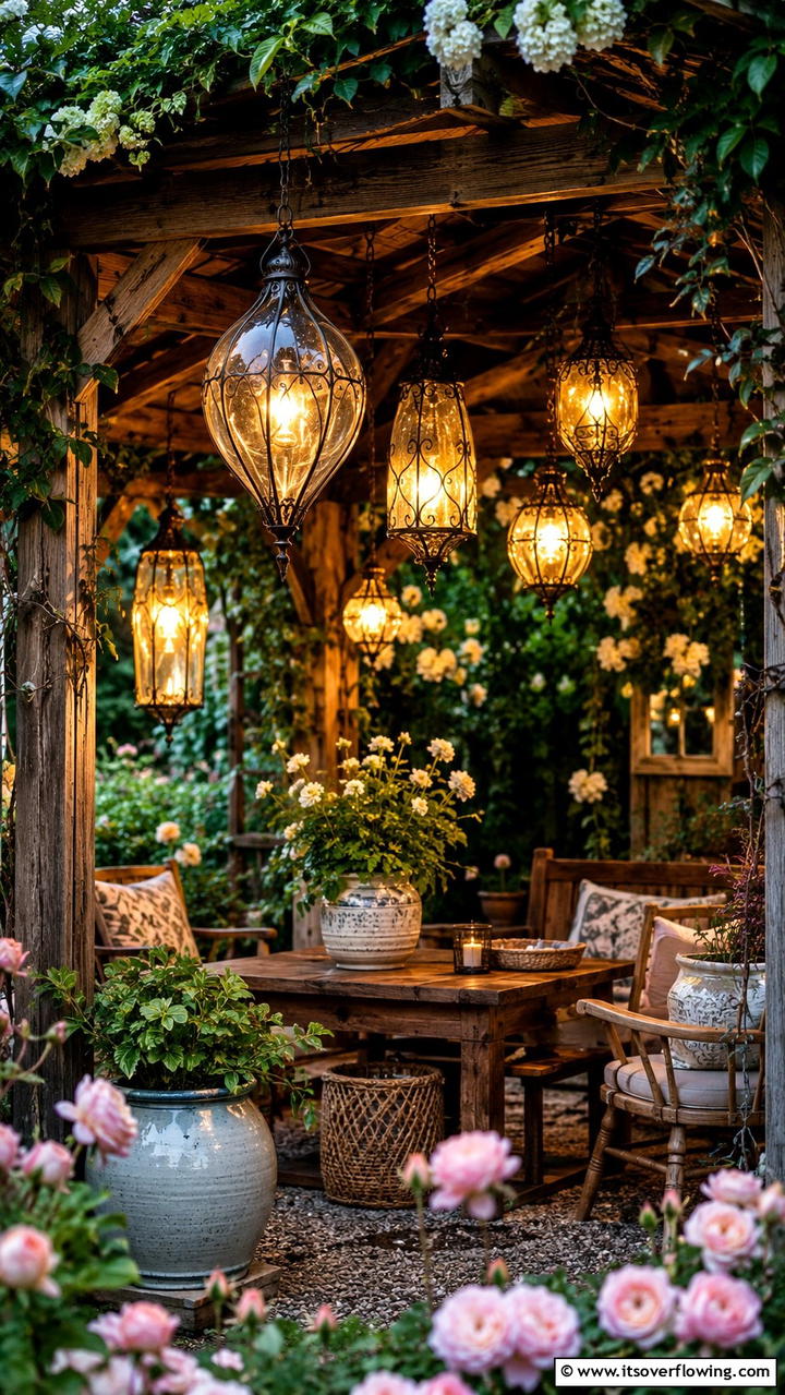 Handcrafted Lantern Fixtures - 30 Gazebo Lighting Ideas- Ambient Outdoor Illumination