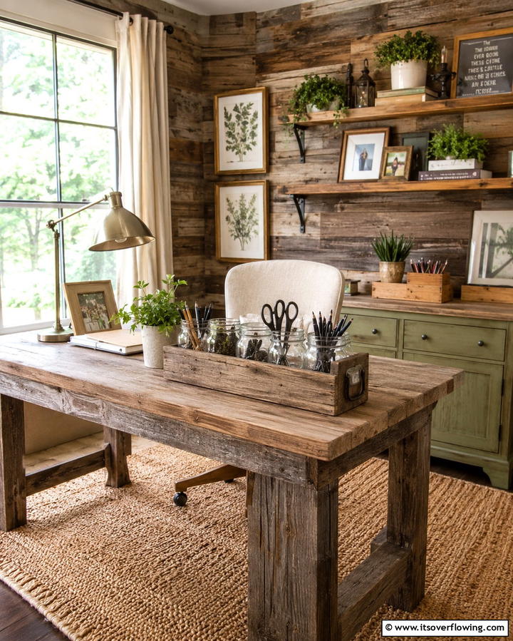 Handcrafted Mason Jar Organizers - 30 Rustic Home Office Ideas for a Cozy Workspace
