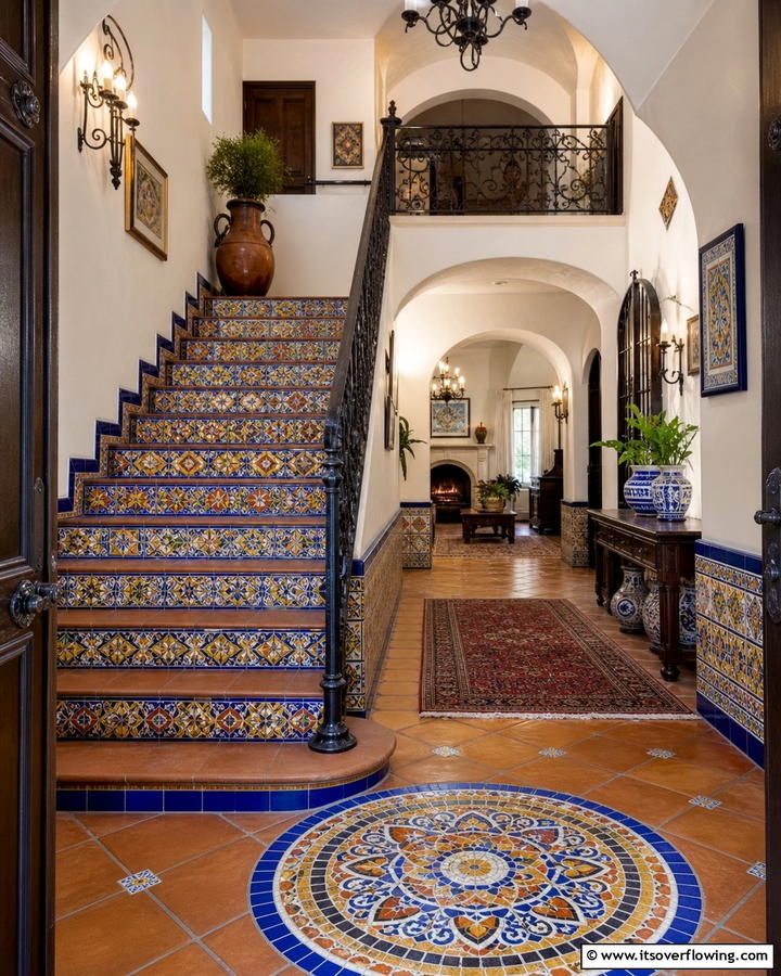 Handcrafted Mosaic Flourishes - 21 Spanish Colonial Revival Architecture Design Tips