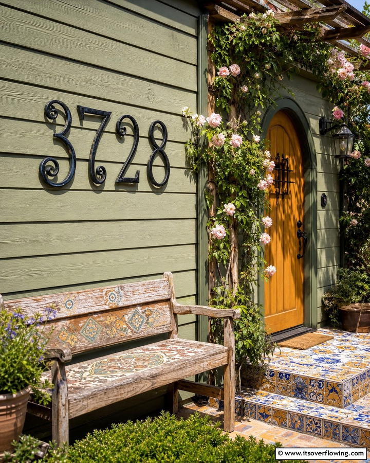 Handcrafted Number Accents - 21 House Number Ideas to Boost Curb Appeal Creatively