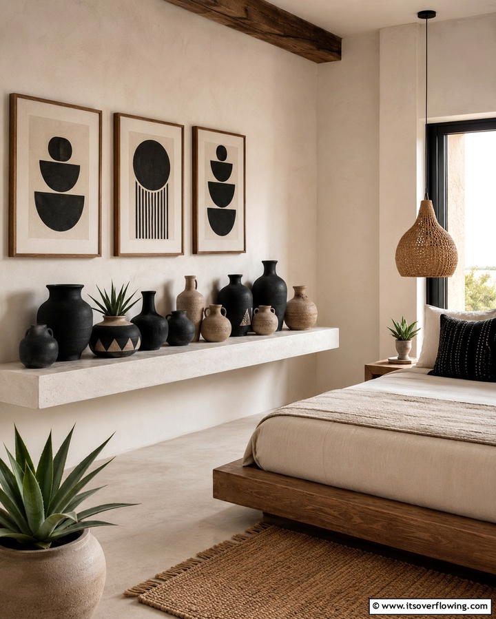 Handcrafted Pottery Decor - 25 Mexican Bedroom Ideas for a Cultural Retreat