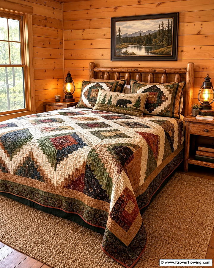Handcrafted Quilts - 25 Cabin Decor Ideas for a Cozy Retreat