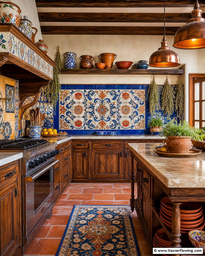 Handcrafted Tile Details - 30 Tuscan Interior Design Ideas for Earthy Mediterranean Style
