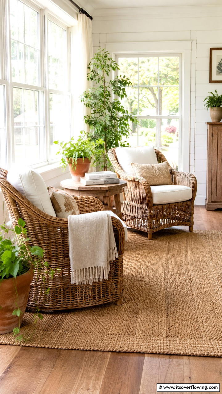 Handcrafted Wicker Chairs - 30 Boho Farmhouse Decor Ideas for Eclectic Charm