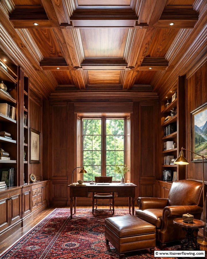 Handcrafted Wooden Panels - 30 Rustic Ceiling Ideas to Add Warmth to Any Room