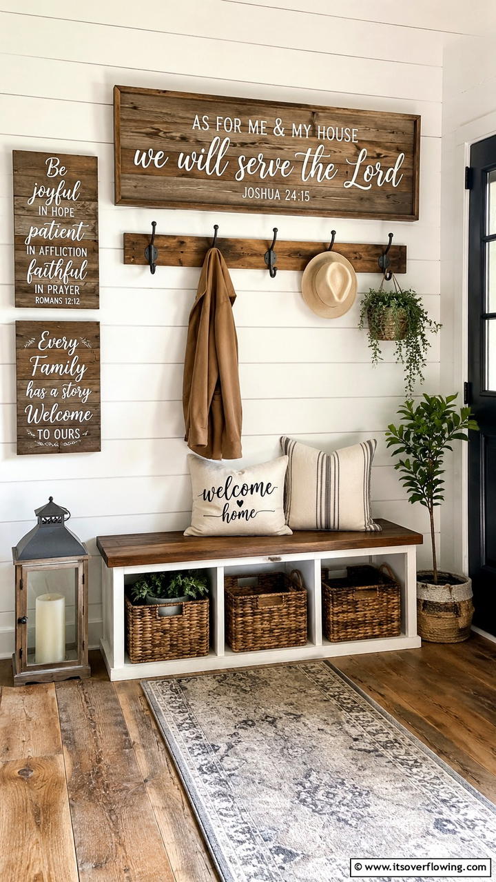 Handcrafted Wooden Signage - 30 Boho Farmhouse Decor Ideas for Eclectic Charm