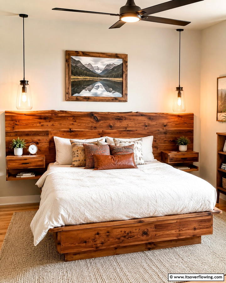 Handcrafted Woodwork - 30 Cozy Fall Bedroom Decor Tips for Autumnal Warmth & Style