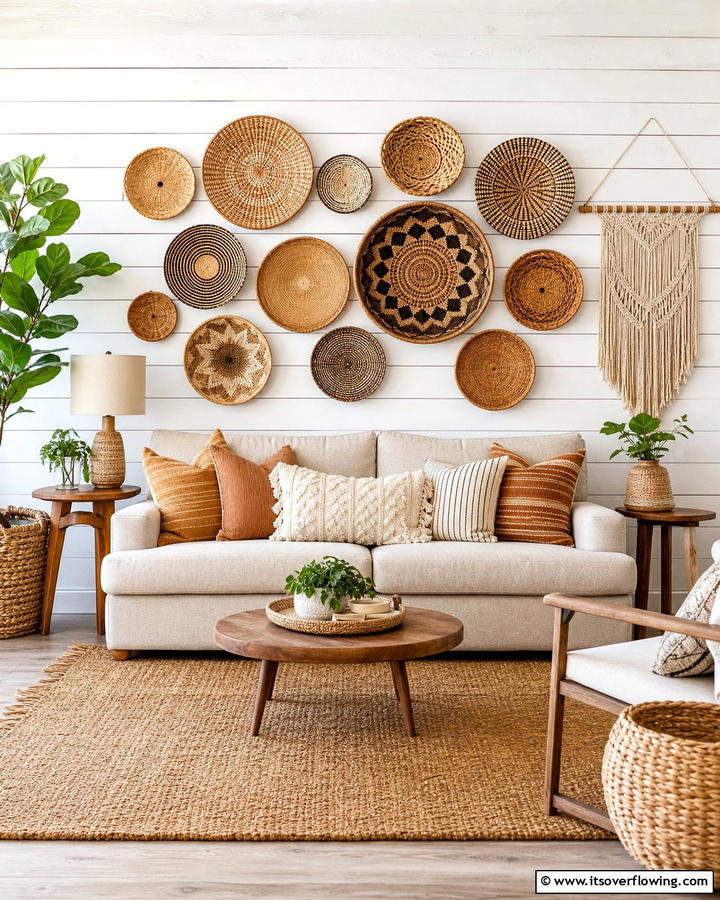 Handcrafted Woven Basket Displays - 21 Rustic Decor Ideas for Cozy Farmhouse-Chic Interior Accents