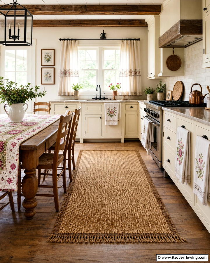 Handmade Textiles and Rugs - 21 Country Kitchen Ideas with Farmhouse Appeal