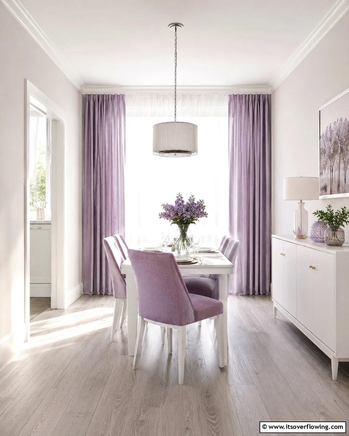 Hang Curtains Strategically - 25 Small Dining Room Ideas for Compact Spaces