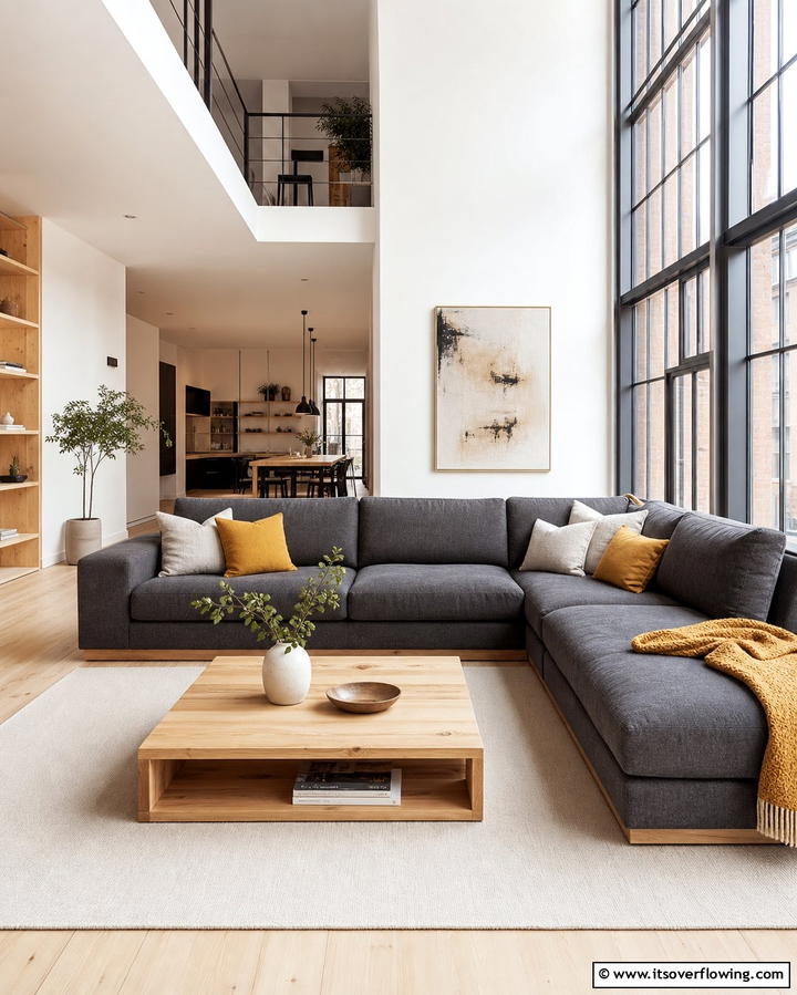 Hang Curtains Strategically - 25 Long Living Room Ideas for Spacious Homes