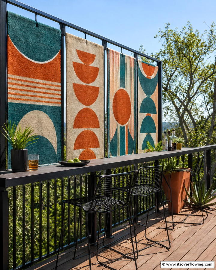 Hang Outdoor Rugs - 30 Cheap Ways to Block Neighbors View in Your Garden