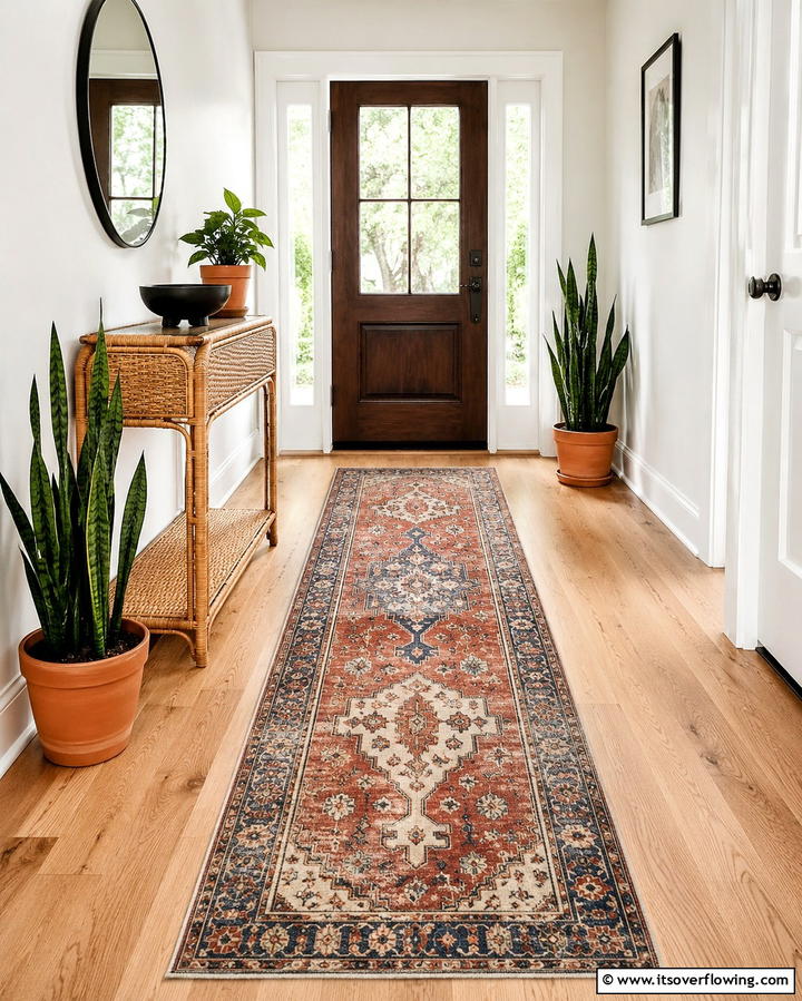 Hang Oversized Mirrors - 30 Bohemian Hallway Decor Ideas for a Welcoming Entryway