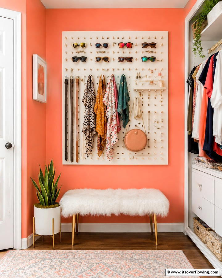 Hang a Pegboard for Accessories - 25 Small Closet Storage Ideas to Maximize Space