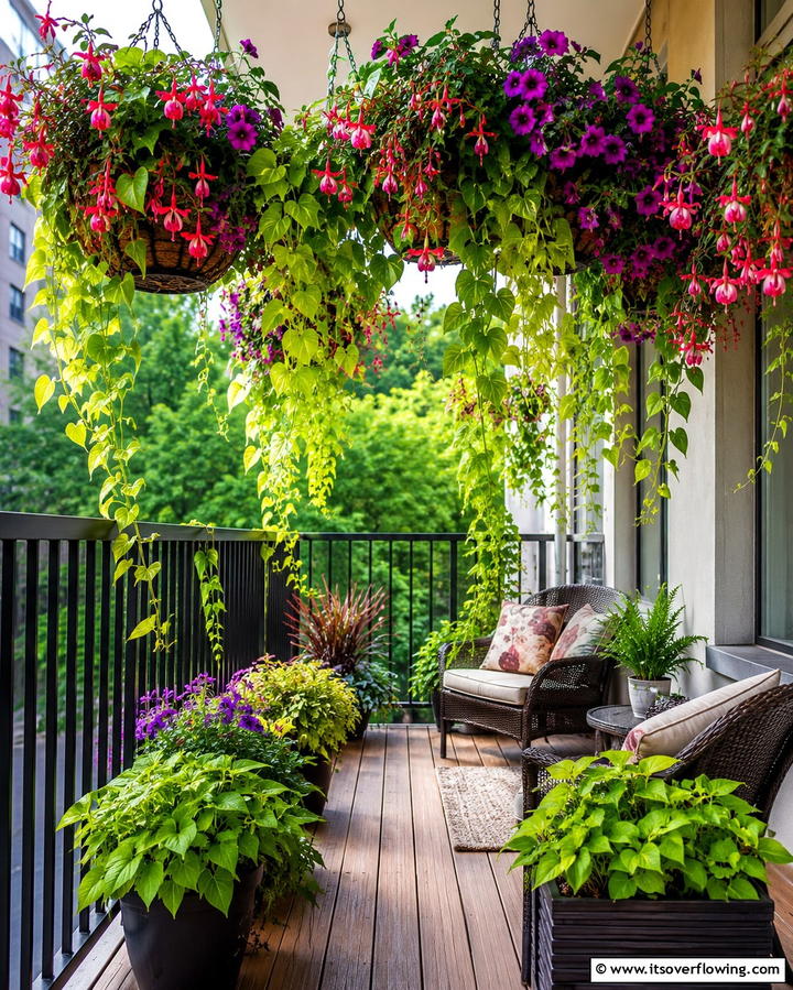 Hanging Basket Gardens - 25 Patio Small Garden Ideas to Maximize Your Space