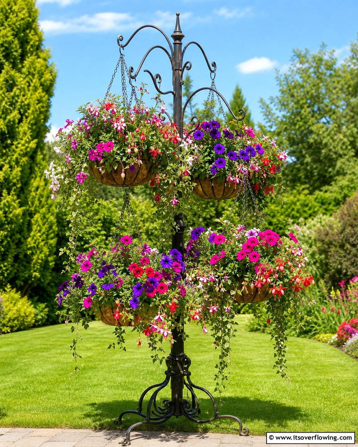 Hanging Basket Plant Stand - 25 Outdoor Plant Stand Ideas for Greenery Lovers